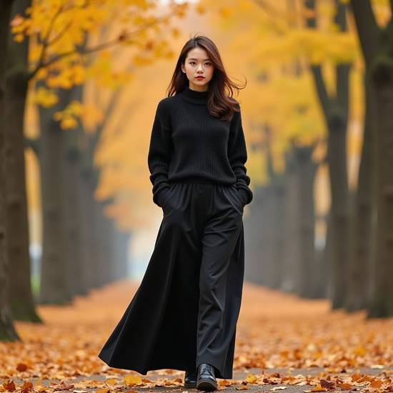 黑色衣服搭配什么褲子,黑色衣服褲子萬能搭配精選